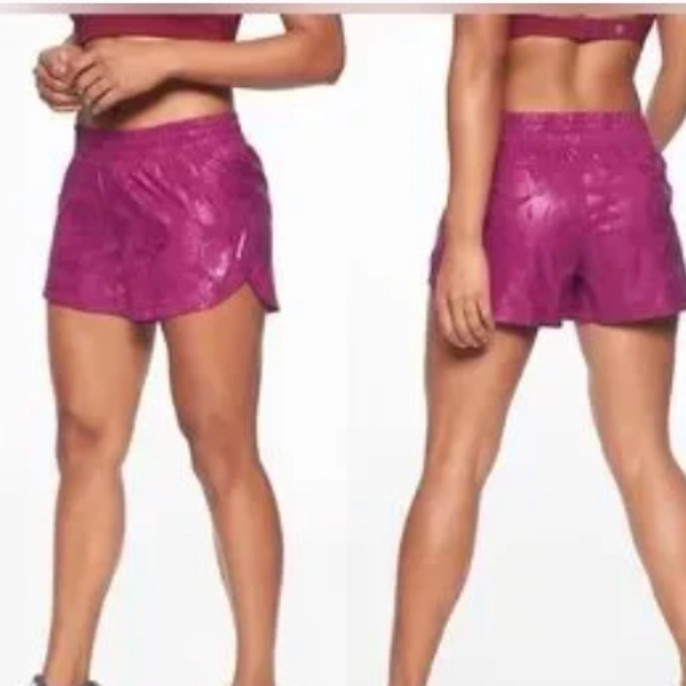 ATHLETA | Botanical Racer Run Athletic Shorts Exotic Fuchsia | Size XS